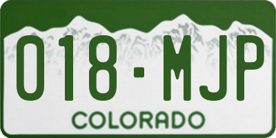 CO license plate 018MJP