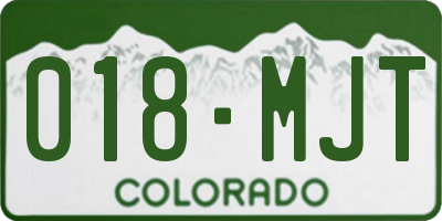 CO license plate 018MJT