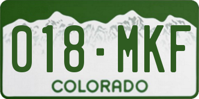 CO license plate 018MKF
