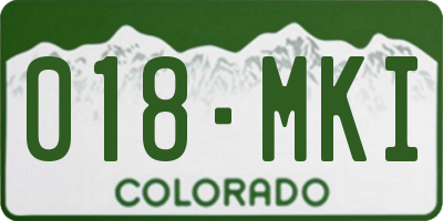 CO license plate 018MKI