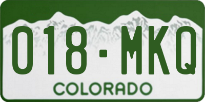 CO license plate 018MKQ