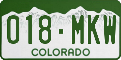 CO license plate 018MKW