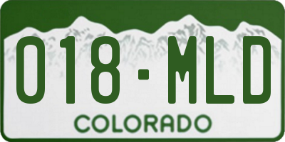 CO license plate 018MLD