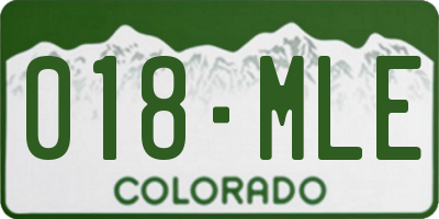 CO license plate 018MLE