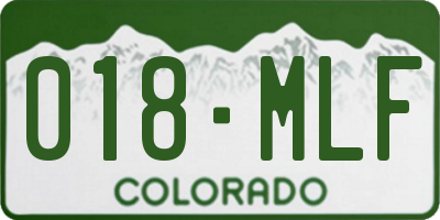 CO license plate 018MLF