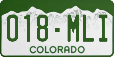 CO license plate 018MLI