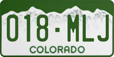 CO license plate 018MLJ