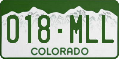 CO license plate 018MLL