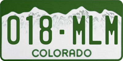 CO license plate 018MLM