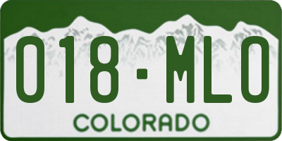 CO license plate 018MLO