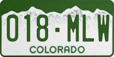 CO license plate 018MLW