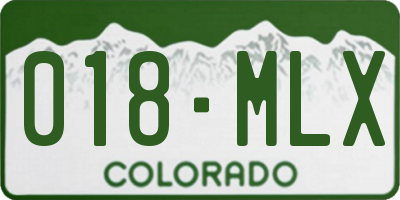 CO license plate 018MLX