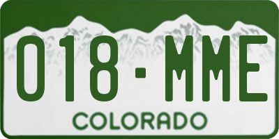 CO license plate 018MME