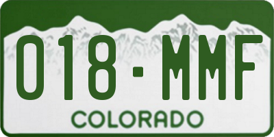 CO license plate 018MMF