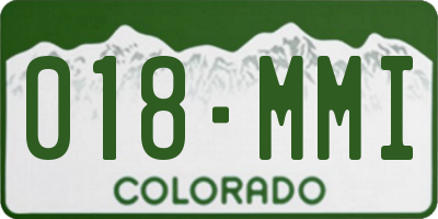 CO license plate 018MMI