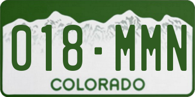 CO license plate 018MMN