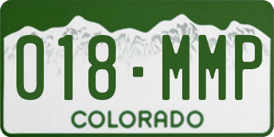 CO license plate 018MMP