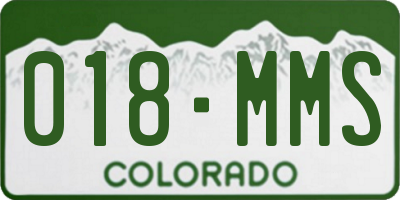 CO license plate 018MMS