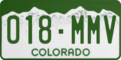 CO license plate 018MMV