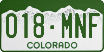 CO license plate 018MNF