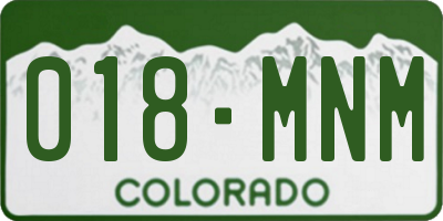 CO license plate 018MNM