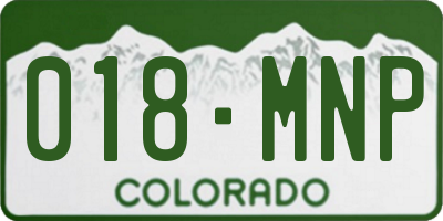 CO license plate 018MNP