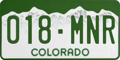 CO license plate 018MNR