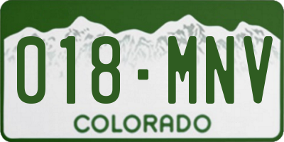 CO license plate 018MNV