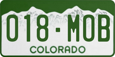 CO license plate 018MOB