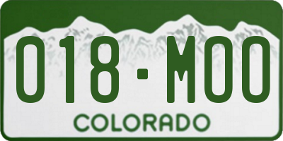 CO license plate 018MOO