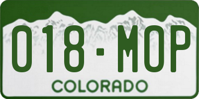 CO license plate 018MOP