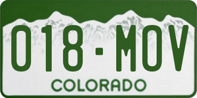 CO license plate 018MOV