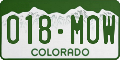 CO license plate 018MOW