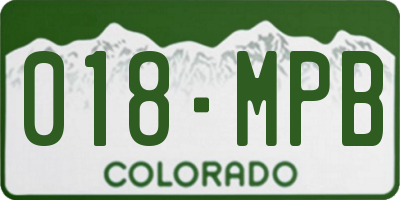 CO license plate 018MPB