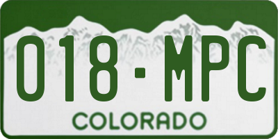 CO license plate 018MPC