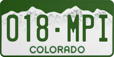 CO license plate 018MPI