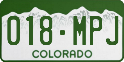 CO license plate 018MPJ
