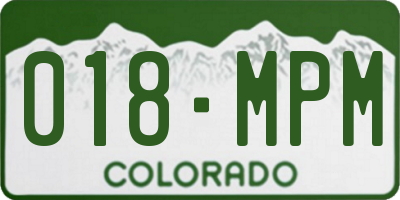 CO license plate 018MPM
