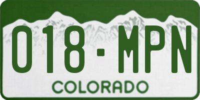 CO license plate 018MPN