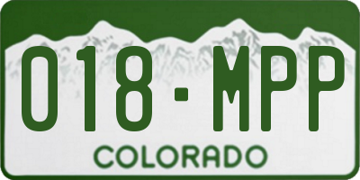 CO license plate 018MPP