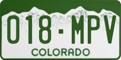 CO license plate 018MPV