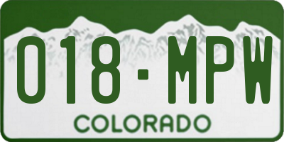 CO license plate 018MPW