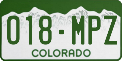 CO license plate 018MPZ
