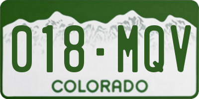 CO license plate 018MQV