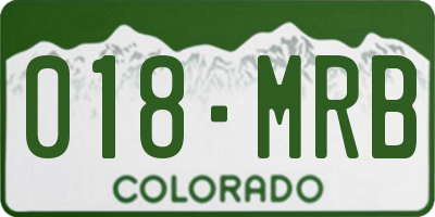 CO license plate 018MRB