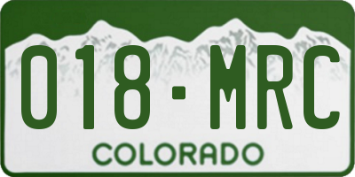 CO license plate 018MRC