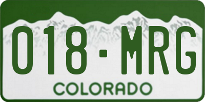 CO license plate 018MRG