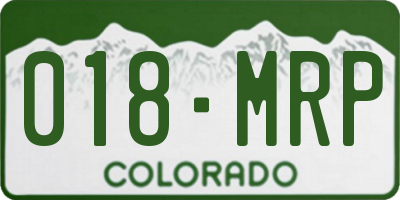 CO license plate 018MRP