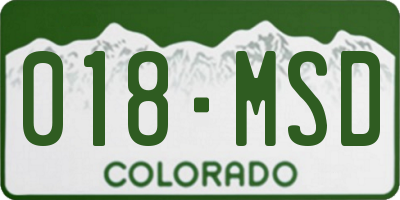 CO license plate 018MSD