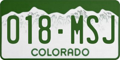 CO license plate 018MSJ
